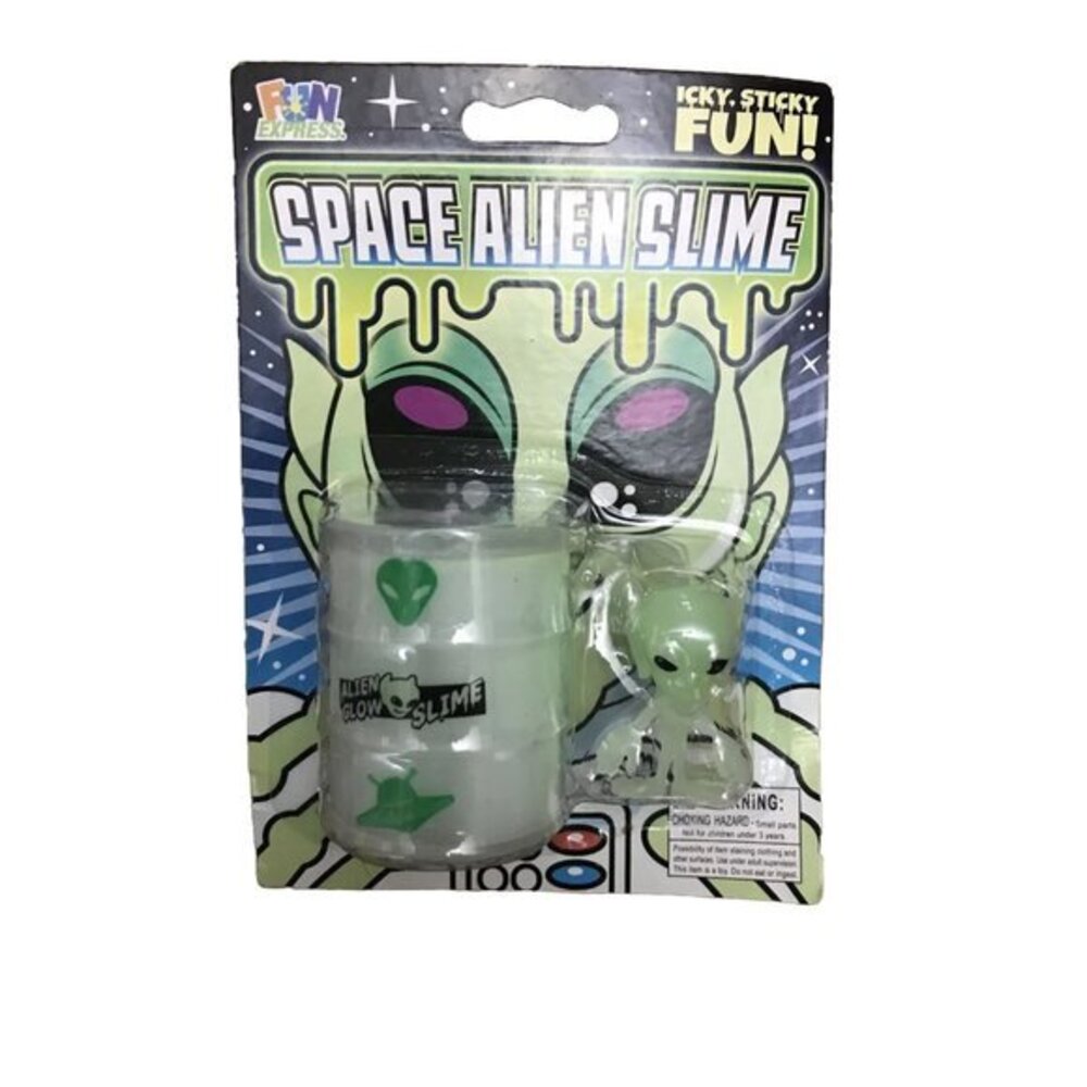 SPACE ALIEN‎ SLIME  (Fun Express) Glow-in-the-Dark SLIME NEW Goo ET UFO RARE